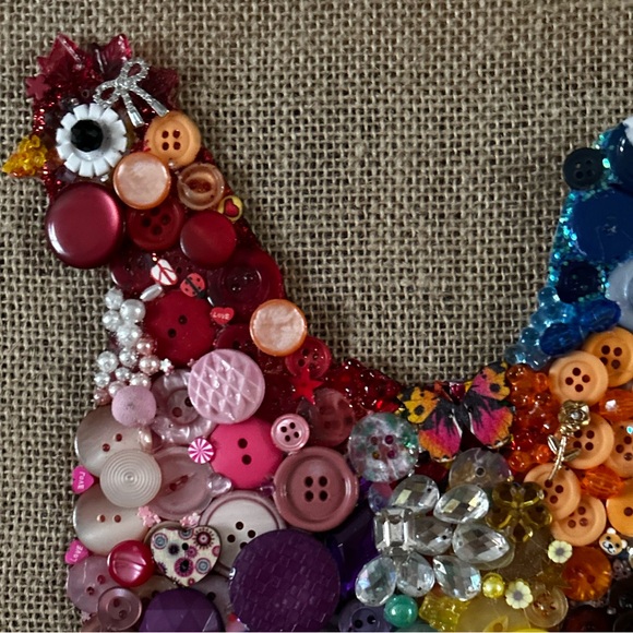 Colorful Button Art Chicken Decor - Picture 2 of 4